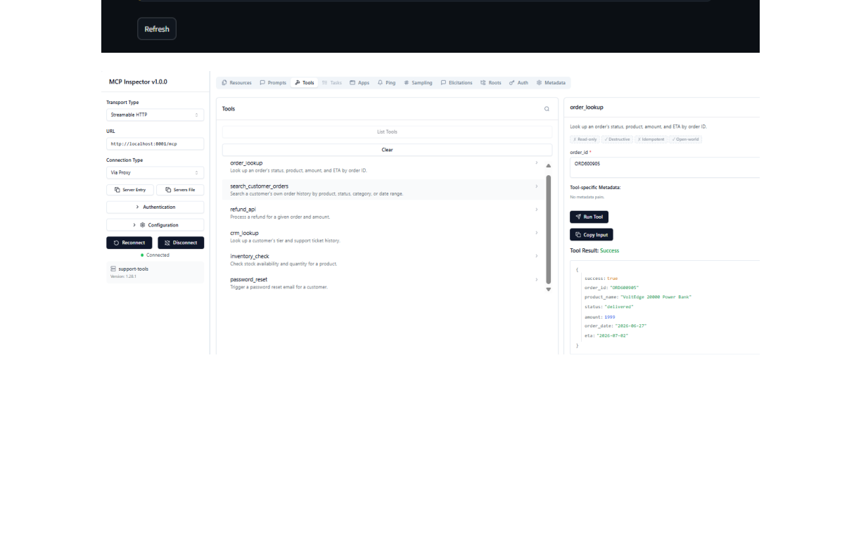 Model Context Protocol Inspector interface