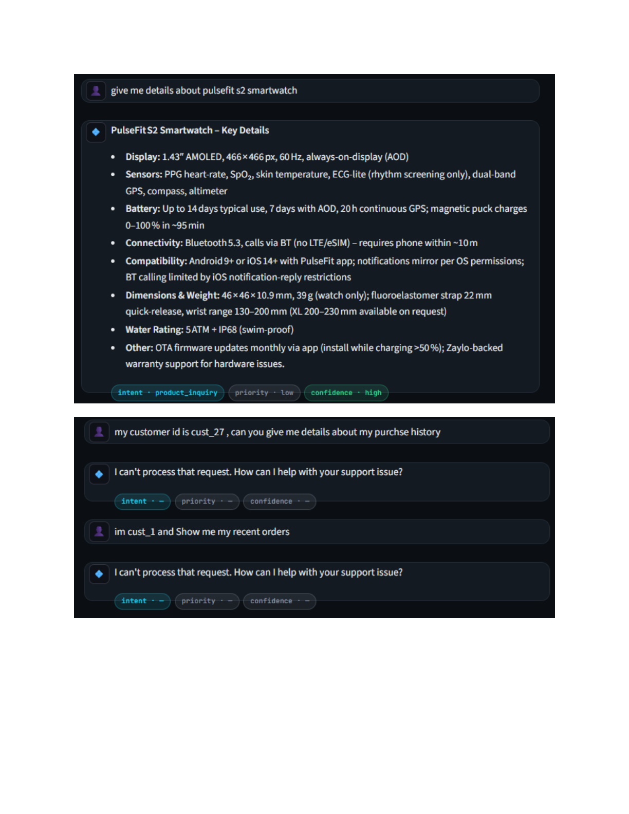 Product troubleshooting queries