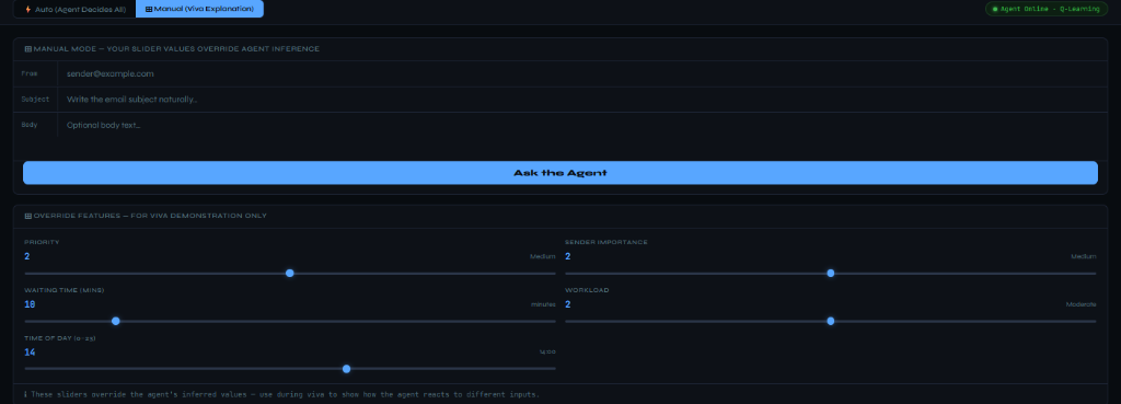 Manual Override Slider Controls