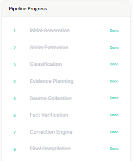 Pipeline Progress monitor list