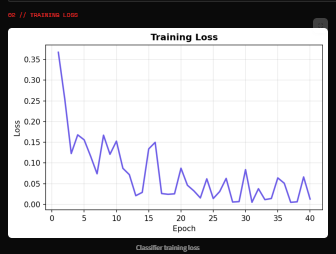 Training loss curve graph